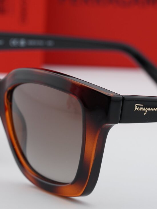 Salvatore Ferragamo SF955S 214 Square Sunglasses - Havana / Brown main image 7